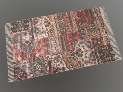 Multicolor Cotton Carpet 3D model