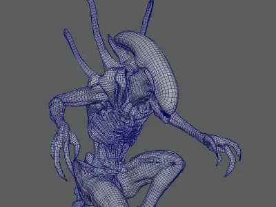 Alien Xenomorph 3D Production Model Rigged  3D model