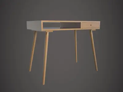 Office Desk with 4 different Materials Low-poly 3D model