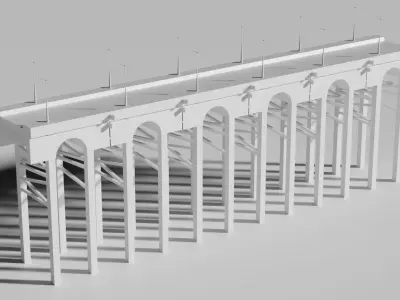 Stone Classic Bridge Low-poly 3D model