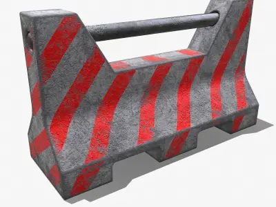 Concrete Barrier PBR Low-poly 3D model