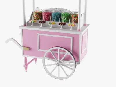  Candy Cart Gumball Machine And Cakes 
