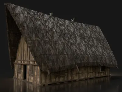 Next Gen AAA THATCHED FANTASY MEDIEVAL WOODEN FOREST COTTAGE HUT Low-poly 3D model