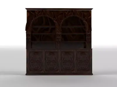 Wooden bookcase 3D model