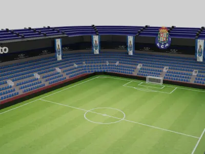 Porto Football Stadium Low-poly 3D model