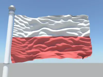 Poland flag 3D model
