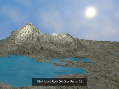 NMA Island Rock 001 Gray 3D Model Pack