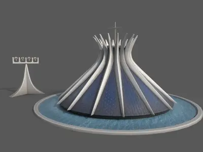 The Cathedral of Brasilia  Low-poly 3D model
