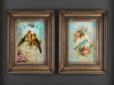 Picture Frames Low-poly 3D model