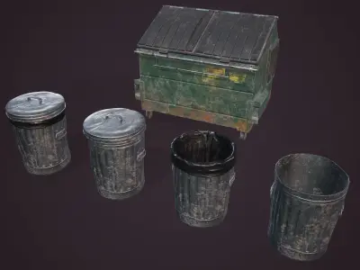 Street Garbage Low-poly 3D model