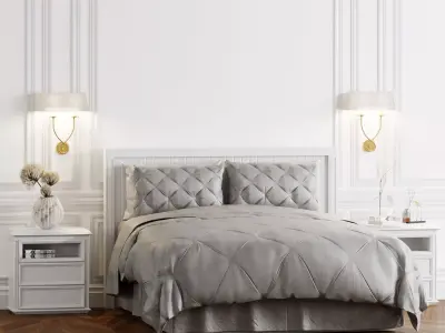 Interior double set bedroom 3D model