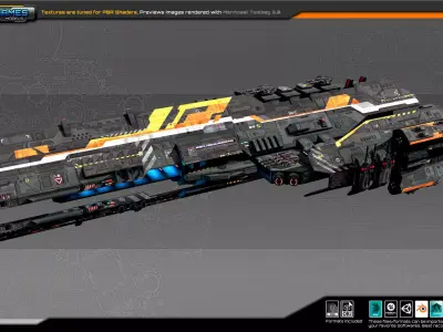 Federation Dreadnought 2A Low-poly 3D model