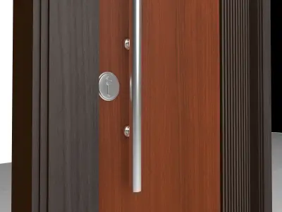 Executive Wooden Door with Mahogany Feel 3D model