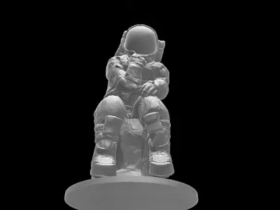 The Thinker Astronaut 3D print model 3D print model
