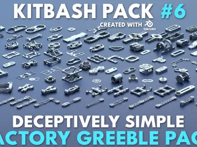 Factory Greeble Kitbash Bundle 250 Models 3D model