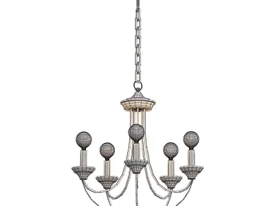 lazzaro chandelier with five lights and finish 3D model