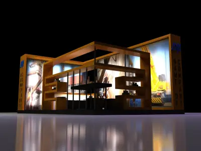 Exhibition stand booth 3D model