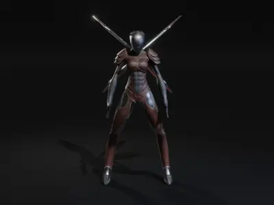 Winged Alien Low-poly 3D model