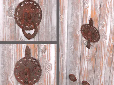 Traditional Iranian Door Low-poly 3D model