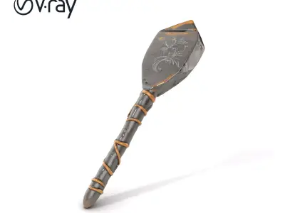 Meteorite Celestial Wand model pack Low-poly 3D model