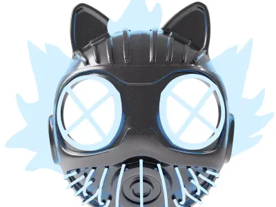 Cyber Design Mask With Ears  Design 2026 Low-poly 3D model model Low-poly 3D model