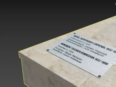 A bronze statue of Karen Demirchyan Low-poly 3D model