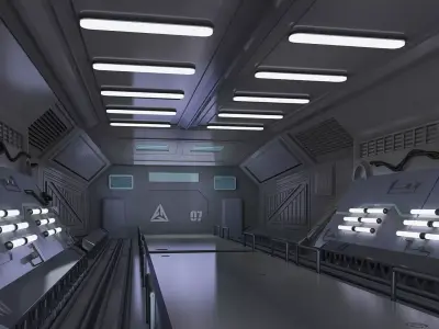 space stations passages sci fi scenarios labs spaceship 3D model