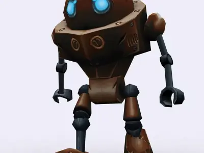 3DRT-Chibii-robot-02 robot with eyes Low-poly 3D model