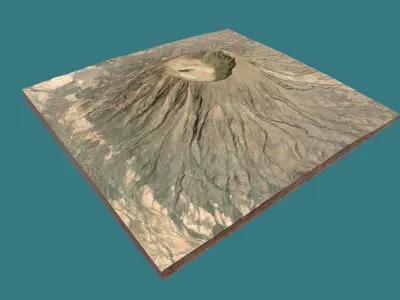 Mountain landscape Crater 3D model