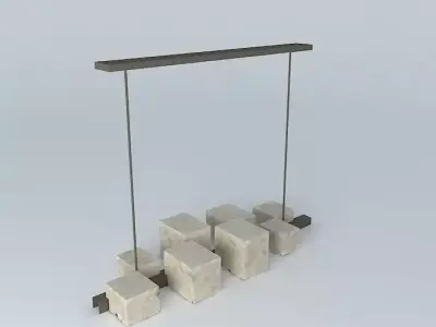 Resin Box Chandelier 3D model