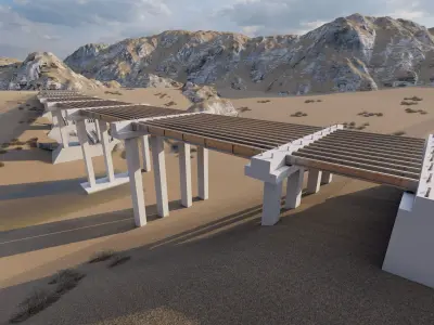 Bridge Construction 3D Model - Detailed Look into Infrastructure 3D model order