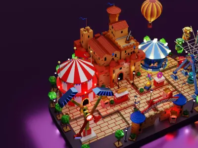 Amusement Park Low-poly 3D model