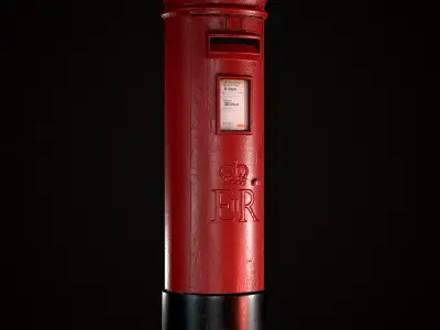 Royal PostBox Low Poly PBR Low-poly 3D model