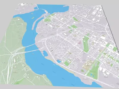 Cityscape Zaporozhye Ukraine 3D model