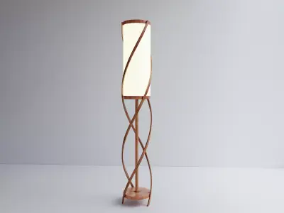Wooden Spiral Lamp  model 1 Low-poly 3D model