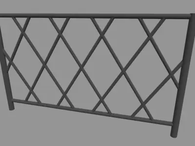 Fence 03 Low-poly 3D model