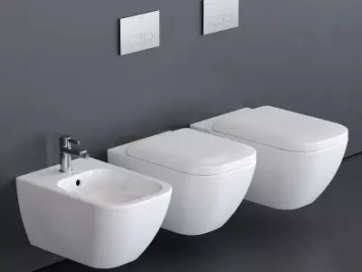 Duravit HAPPY D 2 Wall-hung WC Low-poly 3D model