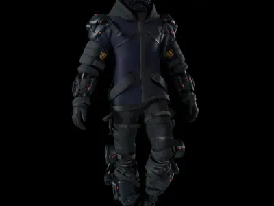 Cyberpunk Character Cyber Hunter 3D model