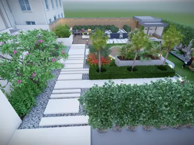 Backyard Landscape Design 3D Model  3D model