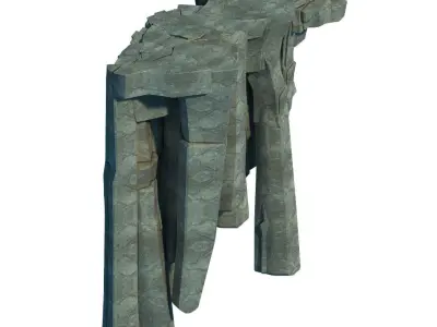 Li Village - Stone material 02 3D model