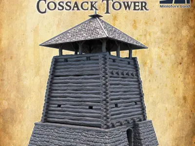Medieval Cossacks Tower Tabletop Terrain 28 MM 3D print model