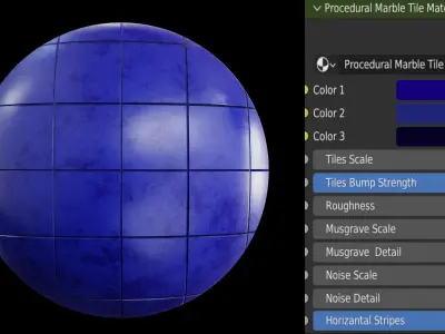 Procedural Marble Tile Material Texture