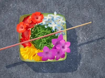 Canang Sari Balinese Daily Offering Prop 3D model