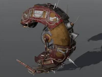 Sci-Fi Animated Shrimp Low-poly 3D model