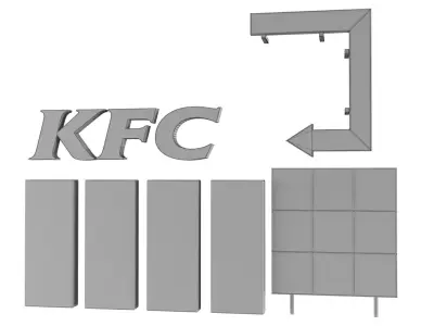 KFC outdoor equipment Low-poly 3D model