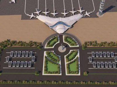 4 Scenes Projects - Architecture Airports - 2021 - Collection 02 3D Model Pack