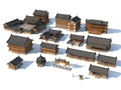 Chinese Ancient buildings 3D model purchase