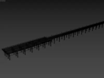 Modern Pedestrian Pier Structure 3D model