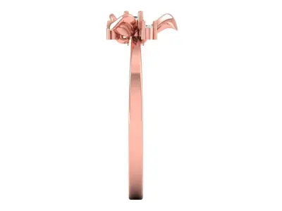 Solitaire Wedding Engagement Women Light Weight Flower Rings 3D print model 3