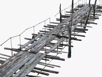 Old Wooden Pier M1 3D model